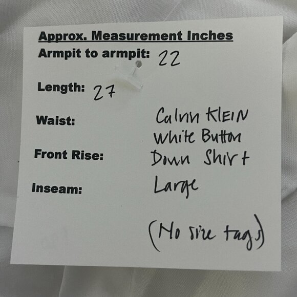 Calvin Klein White Button Down Shirt Large - Picture 4 of 4